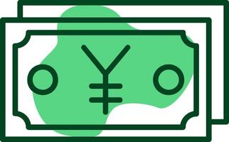 Japanese Yen Note Outline Style Icon Design vector