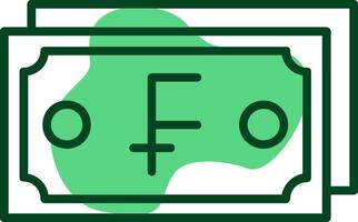 Swiss Franc Note Outline Style Icon Design vector