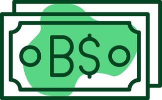 Brunei Dollar Note Outline Style Icon Design vector