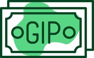 Gibraltar Pound Note Outline Style Icon Design vector