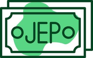 Jersey Pound Note Outline Style Icon Design vector