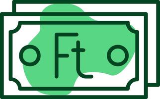 Hungarian Forint Note Outline Style Icon Design vector