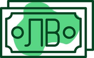 Bulgarian Lev Note Outline Style Icon Design vector