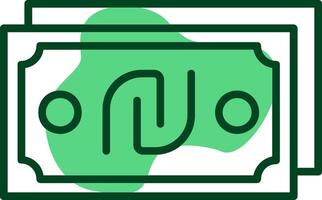 Israeli Shekel Note Outline Style Icon Design vector