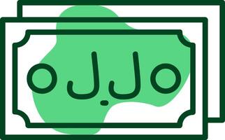 Lebanese Pound Note Outline Style Icon Design vector
