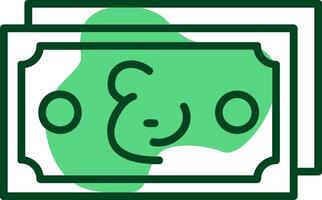 Omani Rial Note Outline Style Icon Design vector