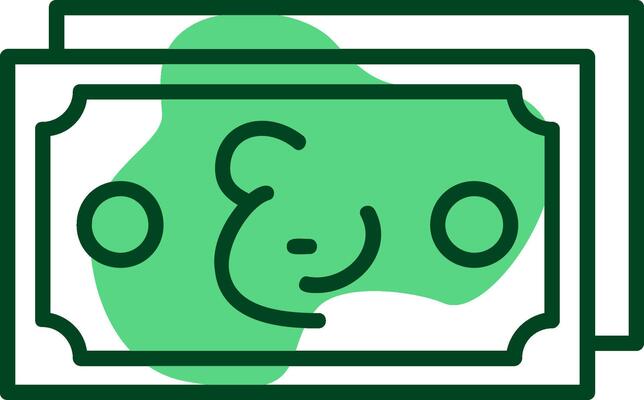 Omani Rial Note Outline Style Icon Design