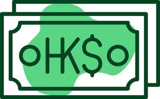 Hong Kong Dollar Note Outline Style Icon Design vector