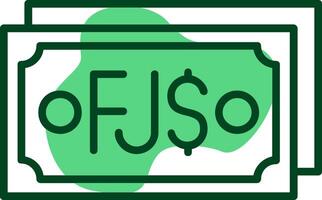Fijian Dollar Note Outline Style Icon Design vector
