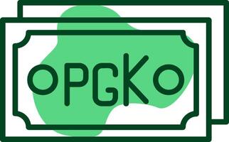 Papua New Guinean Kina Note Outline Style Icon Design vector