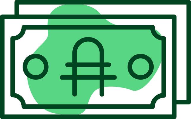 Argentine Peso Note Outline Style Icon Design