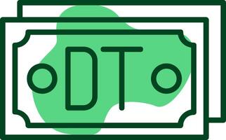Tunisian Dinar Note Outline Style Icon Design vector