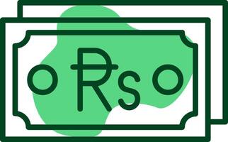Mauritian Rupee Note Outline Style Icon Design vector