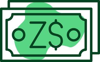 Zimbabwean Dollar Note Outline Style Icon Design vector