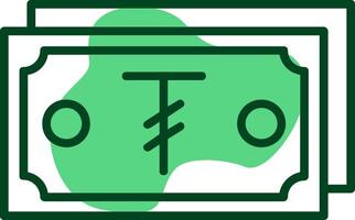 Mongolian Tugrik Note Outline Style Icon Design vector