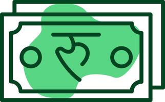 Nepalese Rupee Note Outline Style Icon Design vector