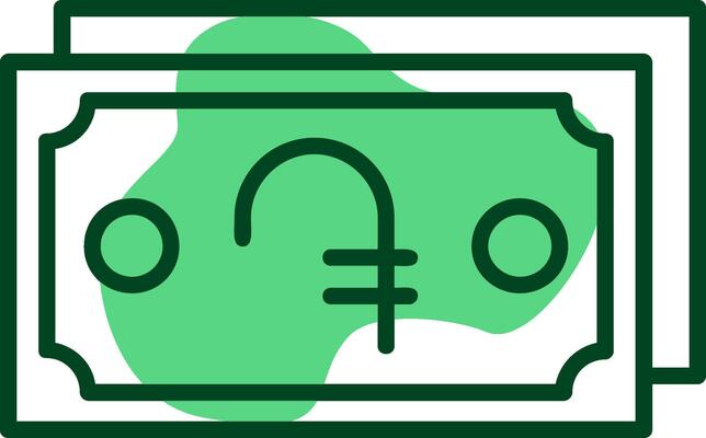 Armenian Dram Note Outline Style Icon Design