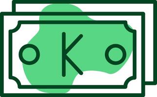 Myanmar Kyat Note Outline Style Icon Design vector
