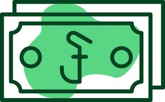 Cambodian Riel Note Outline Style Icon Design vector