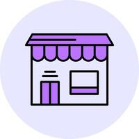 Storefront Filled Circle Fill Style Icon vector