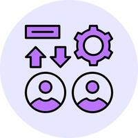 Teamwork Filled Circle Fill Style Icon vector