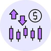 Stock market Filled Circle Fill Style Icon vector