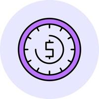 Time Filled Circle Fill Style Icon vector