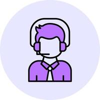 Helpdesk Filled Circle Fill Style Icon vector