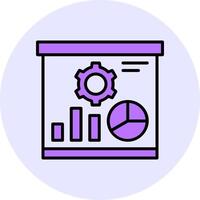 Presentation Filled Circle Fill Style Icon vector