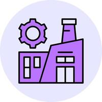 Factory Filled Circle Fill Style Icon vector