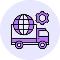 Logistics Filled Circle Fill Style Icon vector