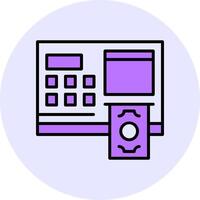 ATM Filled Circle Fill Style Icon vector