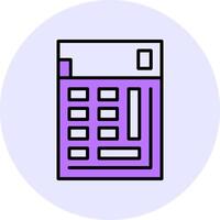 Calculator Filled Circle Fill Style Icon vector