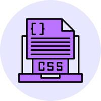 Css File Filled Circle Fill Style Icon vector