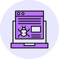 Bug Filled Circle Fill Style Icon vector