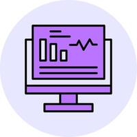 Monitor Filled Circle Fill Style Icon vector