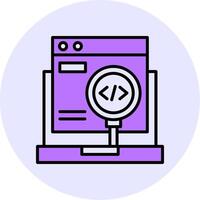 Code Testing Filled Circle Fill Style Icon vector