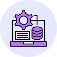 Database Filled Circle Fill Style Icon vector
