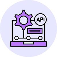 API Filled Circle Fill Style Icon vector