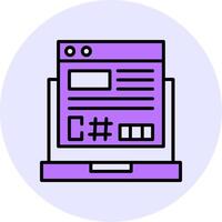 C Sharp Filled Circle Fill Style Icon vector