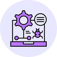 Debug Filled Circle Fill Style Icon vector