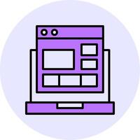 Website Layout Filled Circle Fill Style Icon vector