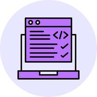 Code Correction Filled Circle Fill Style Icon vector