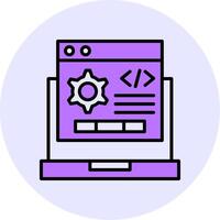 Code Setting Filled Circle Fill Style Icon vector
