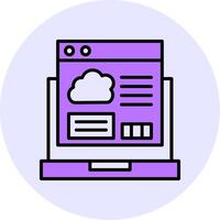 Cloud Coding Filled Circle Fill Style Icon vector