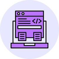 Code Framework Filled Circle Fill Style Icon vector