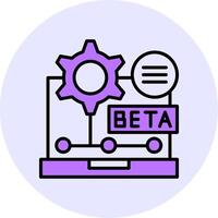 Beta Filled Circle Fill Style Icon vector