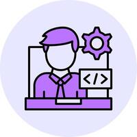 Programmer Filled Circle Fill Style Icon vector