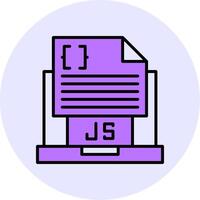 Javascript File Filled Circle Fill Style Icon vector