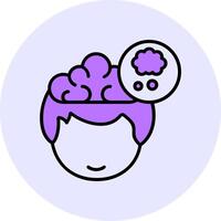 Thought Filled Circle Fill Style Icon vector